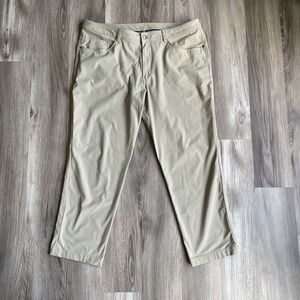Lululemon ABC Pant Classic Warpstreme Khaki Tan Mens 38x29 Stretch Trousers
